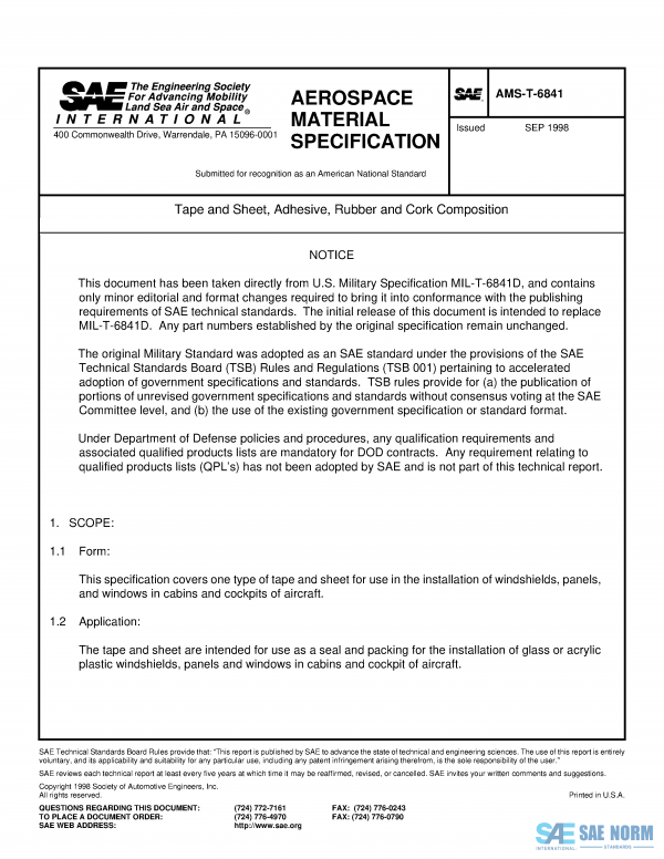 SAE AMST 6841 Series PDF