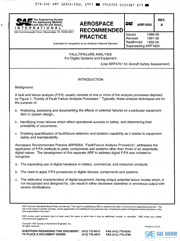 SAE ARP 1834 Series PDF