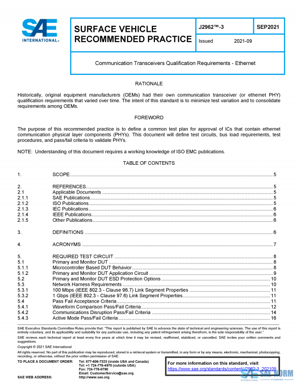 SAE J 2962-3 Series PDF