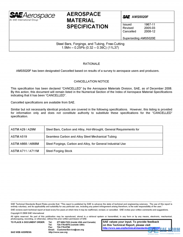 SAE AMS 5020 Series PDF