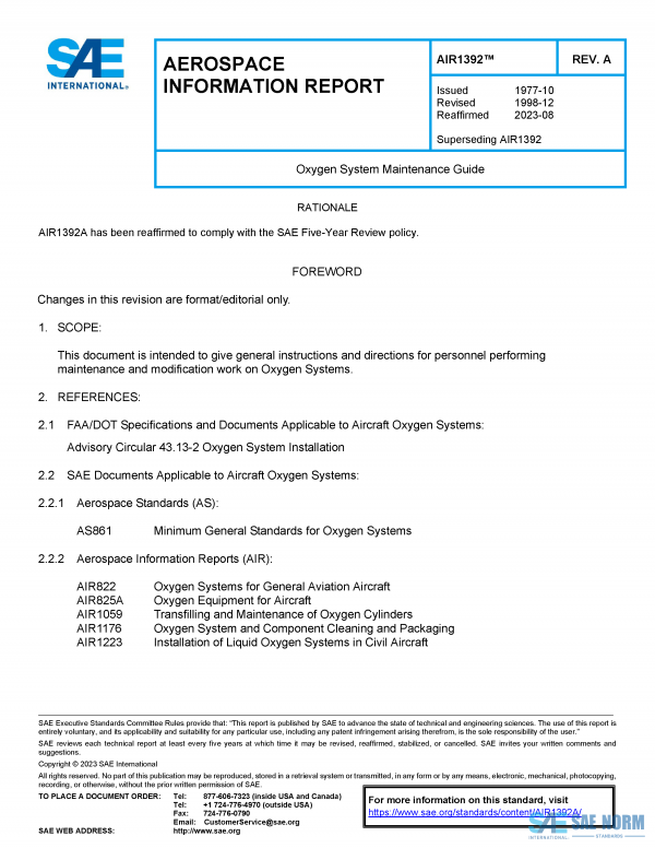 SAE AIR 1392 Series PDF