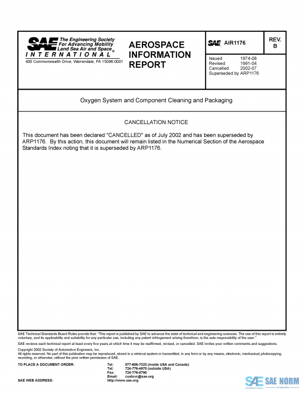 SAE AIR 1176 Series PDF