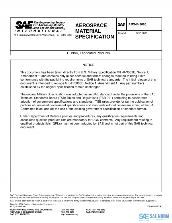 SAE AMSR 3065 Series PDF
