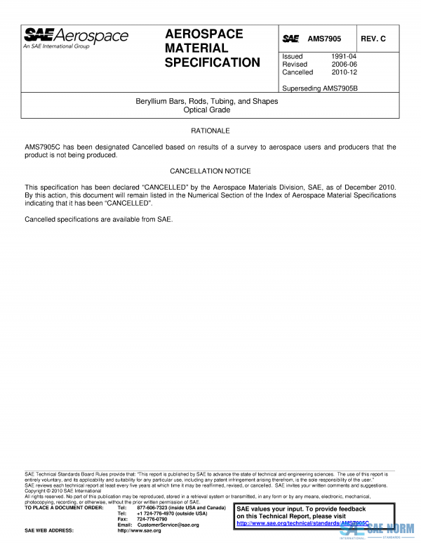 SAE AMS 7905 Series PDF