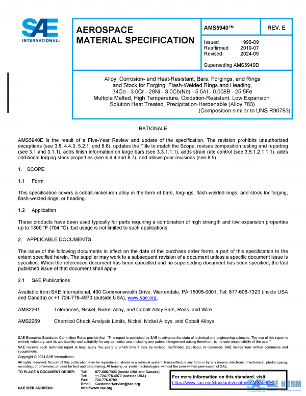 SAE AMS 5940 Series PDF