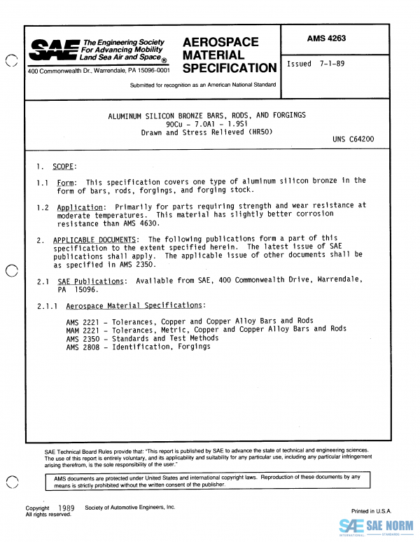 SAE AMS 4263 Series PDF