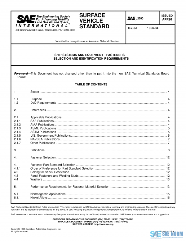 SAE J 2280 Series PDF