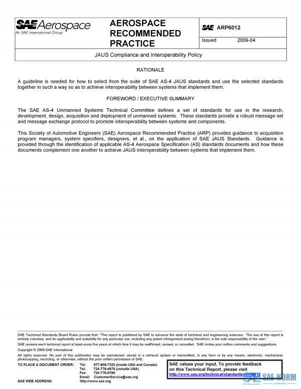 SAE ARP 6012 Series PDF