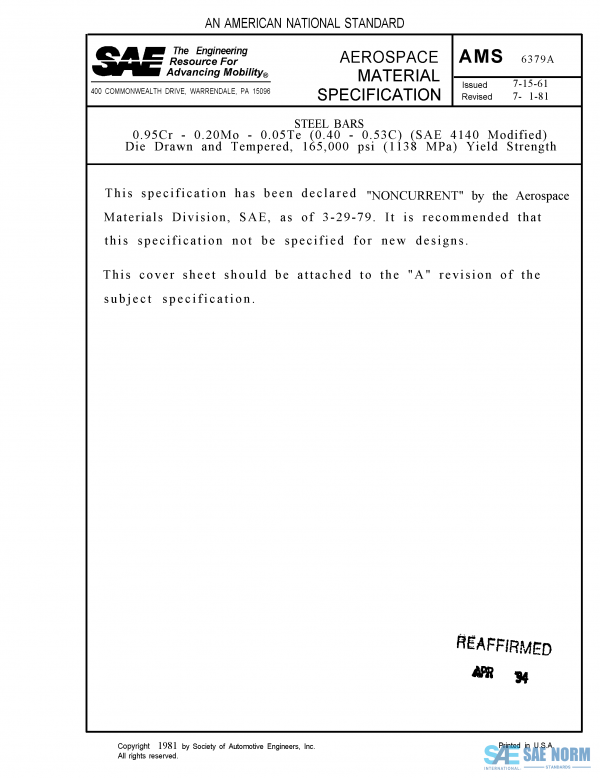 SAE AMS 6379 Series PDF