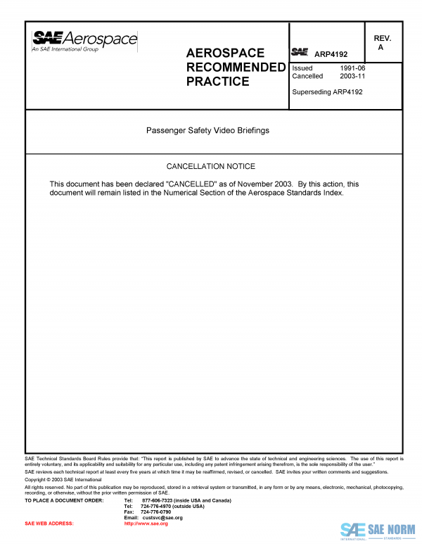 SAE ARP 4192 Series PDF
