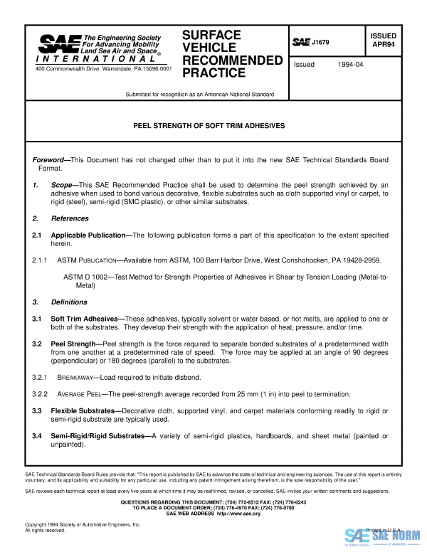 SAE J 1679 Series PDF