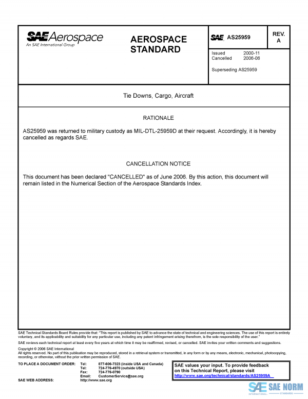 SAE AS 25959 Series PDF