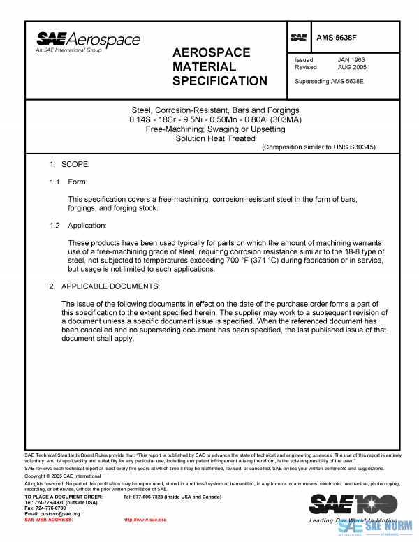 SAE AMS 5638 Series PDF