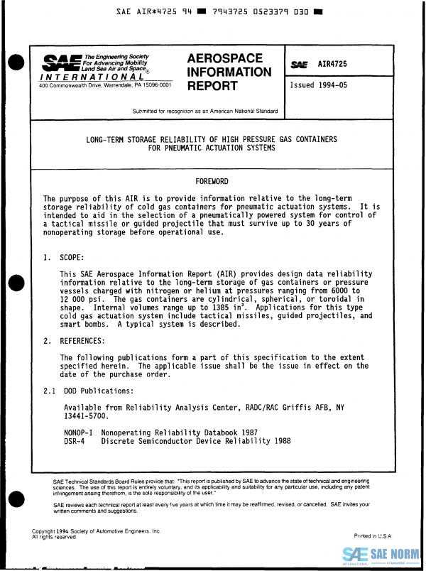 SAE AIR 4725 Series PDF