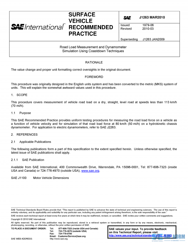 SAE J 1263 Series PDF