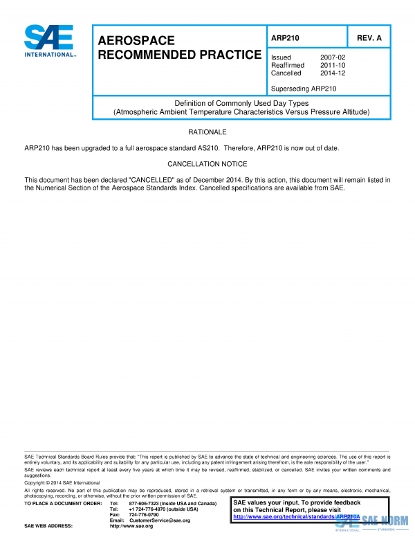 SAE ARP 210 Series PDF
