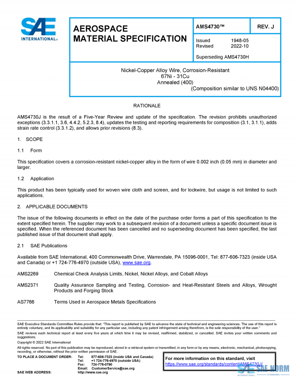 SAE AMS 4730 Series PDF