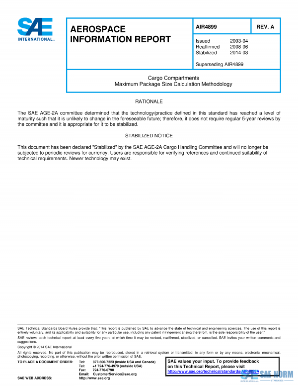 SAE AIR 4899 Series PDF