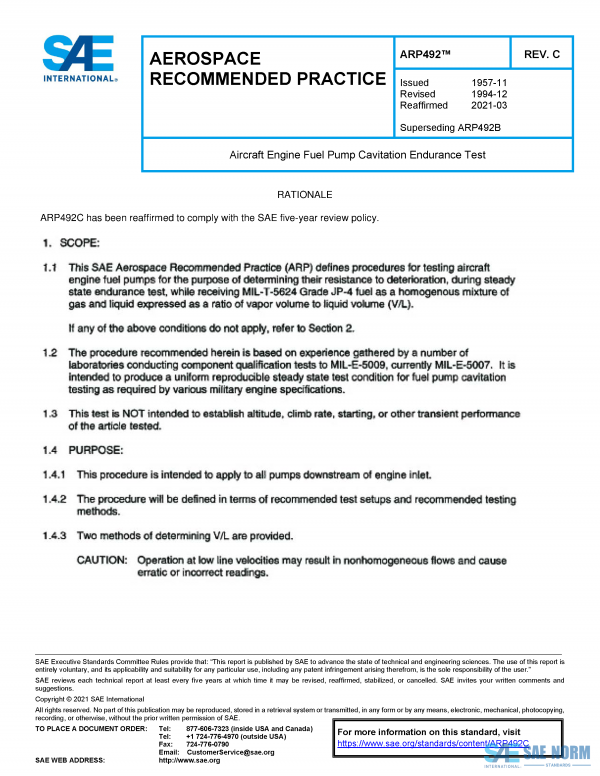SAE ARP 492 Series PDF