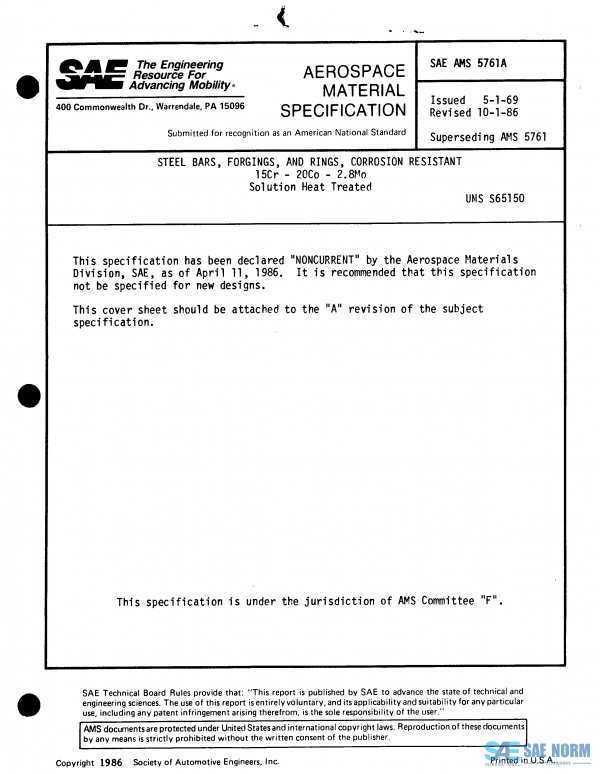 SAE AMS 5761 Series PDF