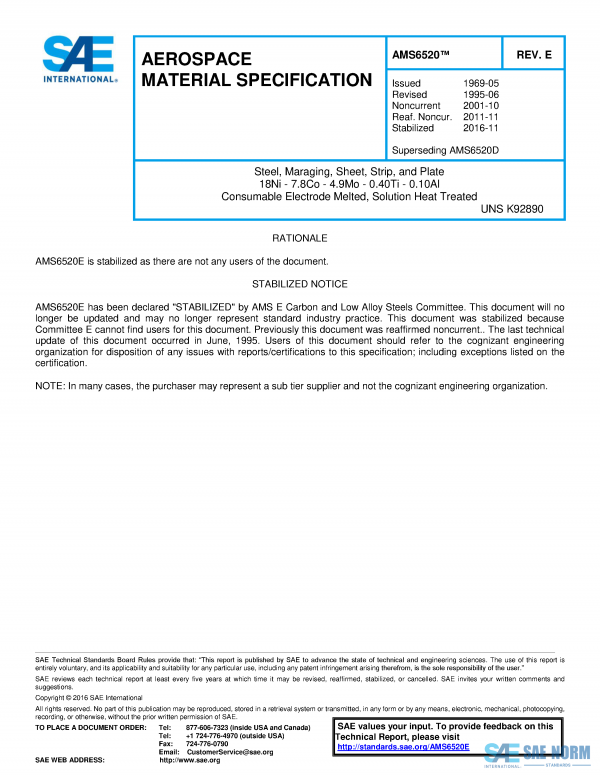 SAE AMS 6520 Series PDF