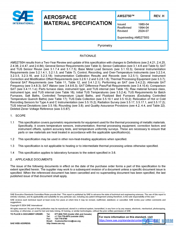 SAE AMS 2750 Series PDF