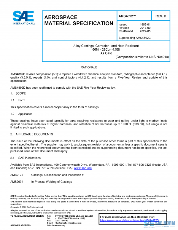 SAE AMS 4892 Series PDF