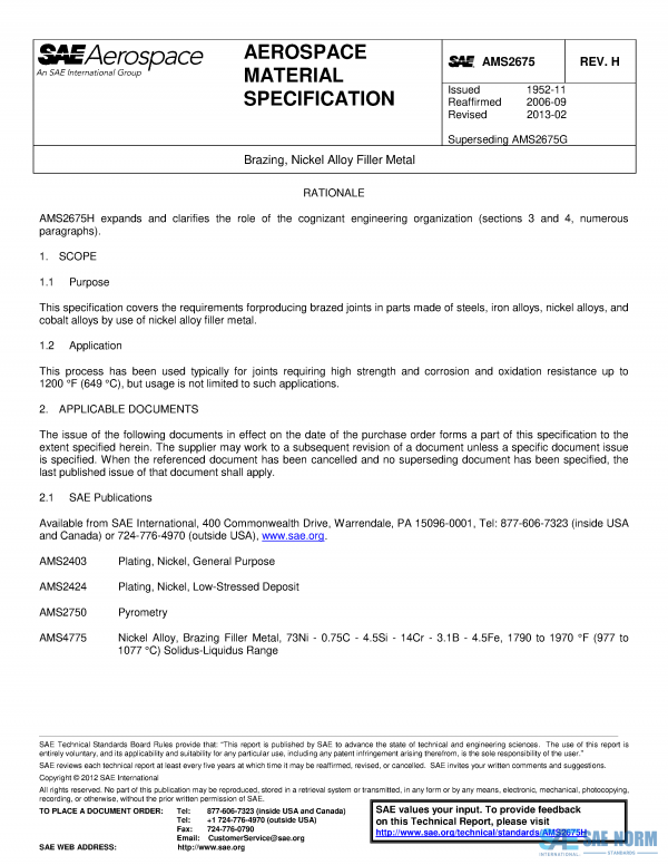 SAE AMS 2675 Series PDF