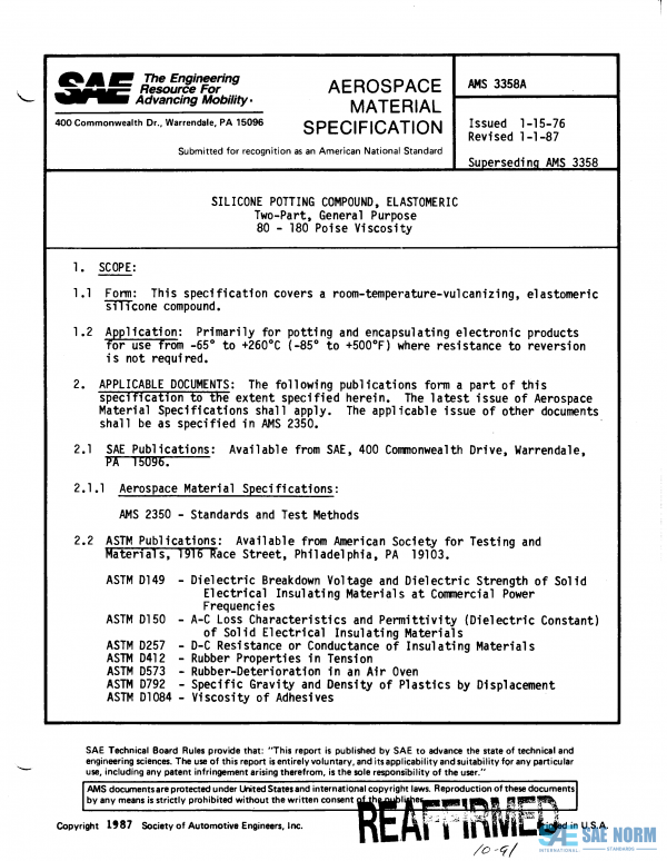 SAE AMS 3358 Series PDF