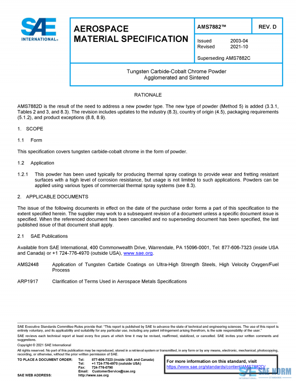 SAE AMS 7882 Series PDF