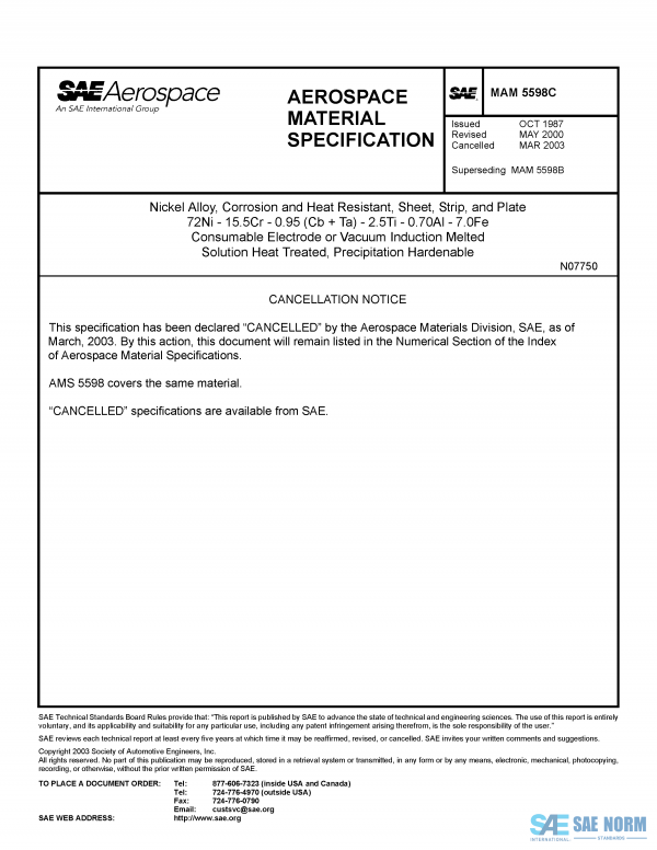 SAE MAM 5598 Series PDF