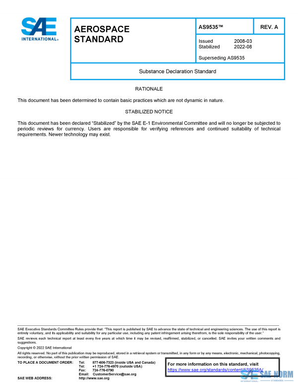 SAE AS 9535 Series PDF