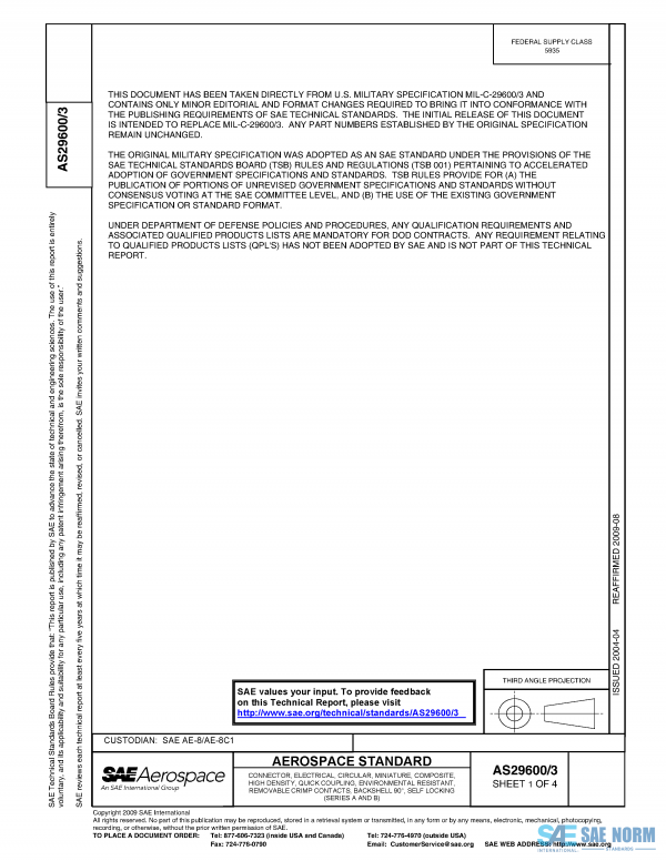 SAE AS 29600/3 Series PDF