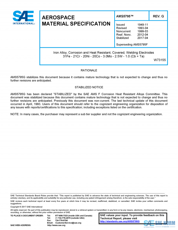 SAE AMS 5795 Series PDF