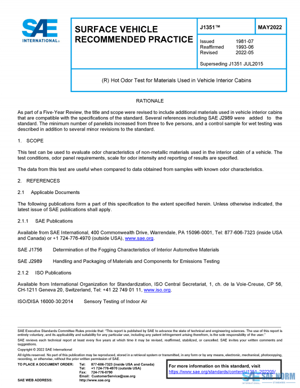 SAE J 1351 Series PDF