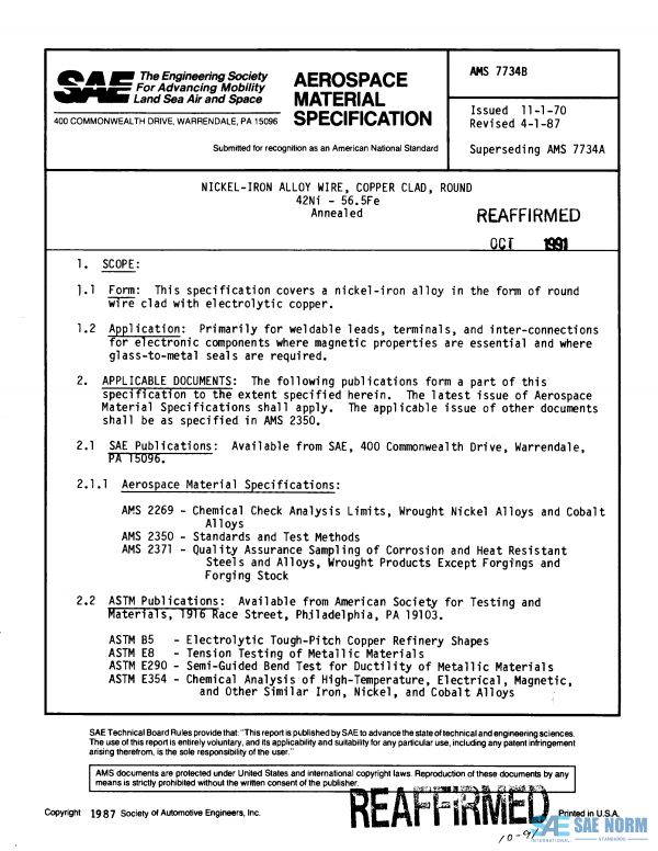 SAE AMS 7734 Series PDF