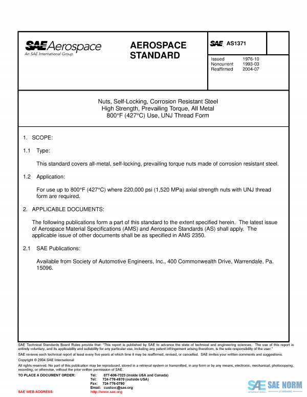 SAE AS 1371 Series PDF
