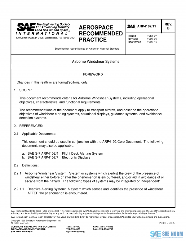 SAE ARP 4102/11 Series PDF