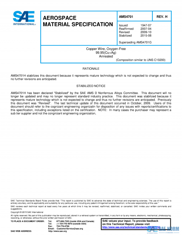 SAE AMS 4701 Series PDF
