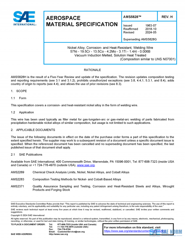 SAE AMS 5828 Series PDF