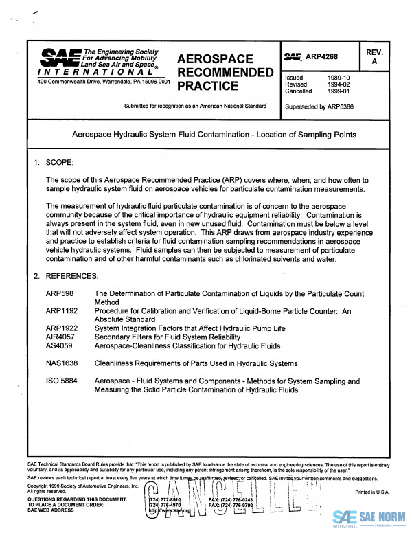 SAE ARP 4268 Series PDF