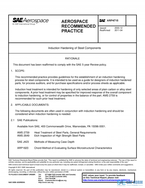 SAE ARP 4715 Series PDF