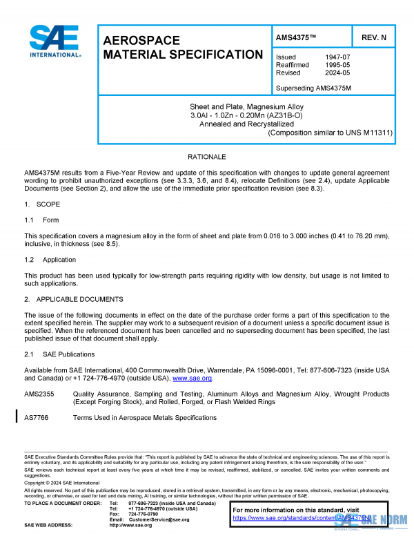 SAE AMS 4375 Series PDF