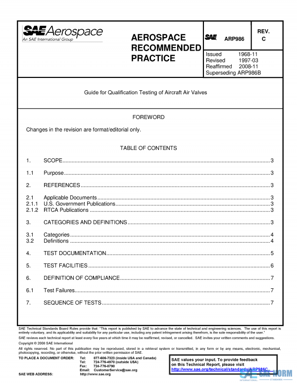 SAE ARP 986 Series PDF