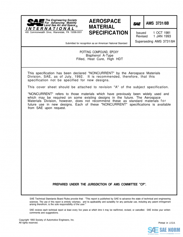 SAE AMS 3731/8 Series PDF