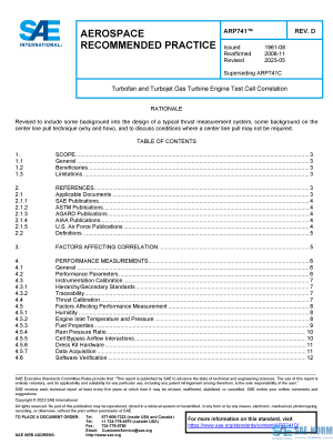 SAE ARP 741 Series PDF