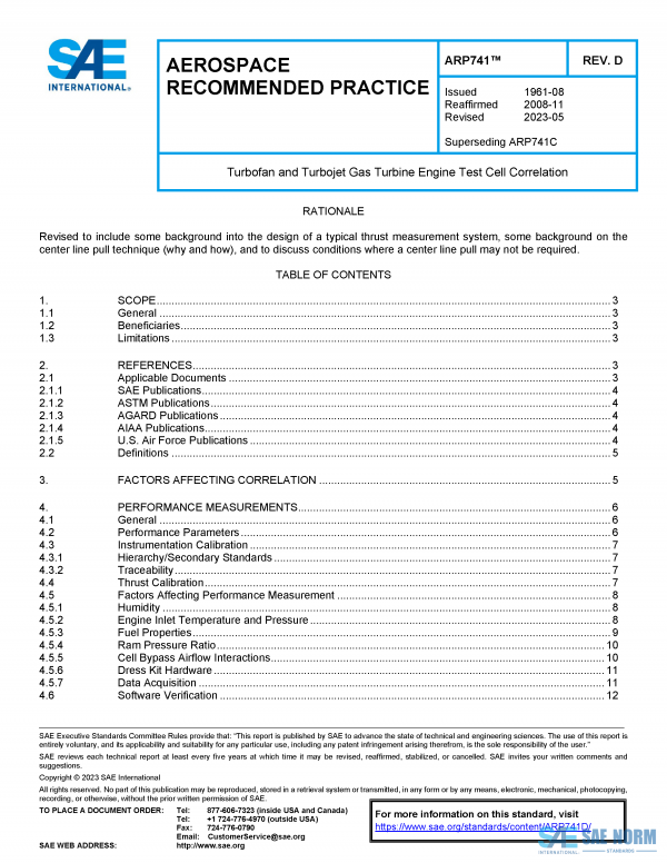 SAE ARP 741 Series PDF