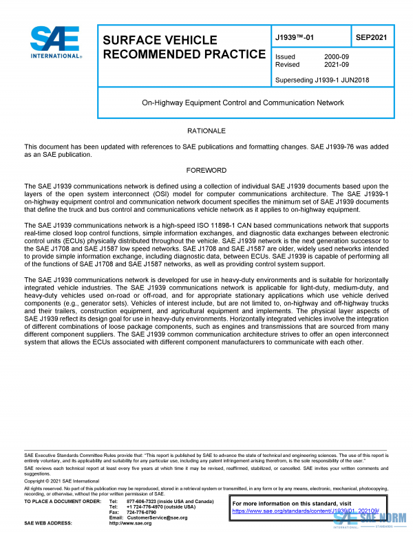 SAE J 1939/1 Series PDF