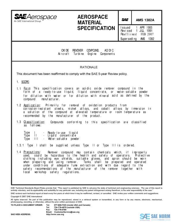 SAE AMS 1382 Series PDF