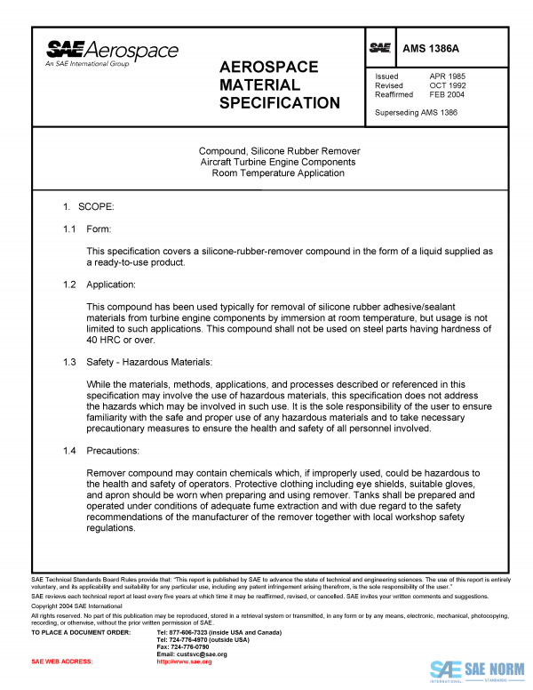 SAE AMS 1386 Series PDF